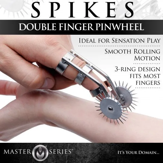 Master Series Female Sex Toys Spikes Double Finger Pinwheel