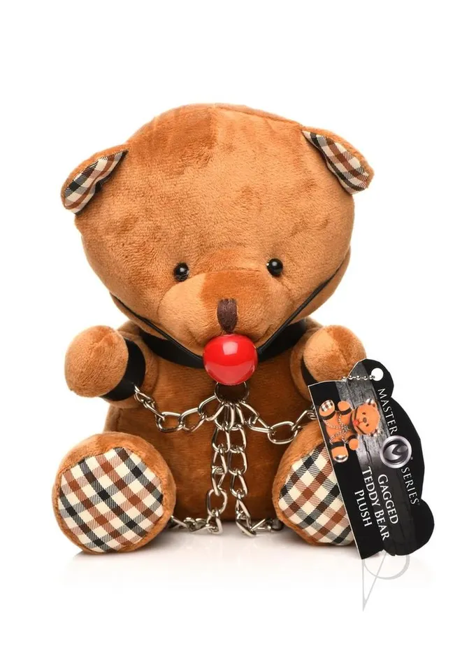 Master Series Gagged Plush Teddy Bear Brown Master Series Male Sex Toys