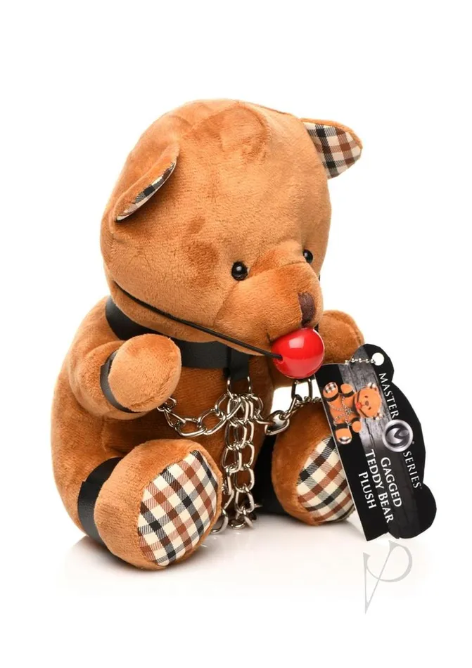 Master Series Gagged Plush Teddy Bear Brown Master Series Male Sex Toys