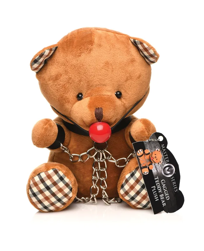 Master Series Gagged Plush Teddy Bear Brown Master Series Male Sex Toys