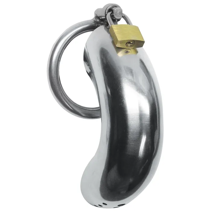 Master Series Male Sex Toys Forged Captor Locking Stainless Steel Chasity Cage