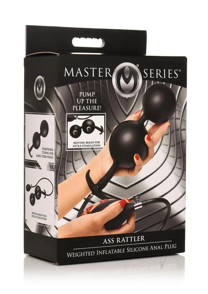 Master Series Master Series Ass Rattler Weighted Inflatable Silicone Anal Plug Black Anal