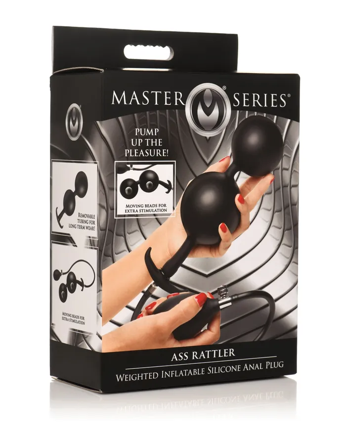 Master Series Master Series Ass Rattler Weighted Inflatable Silicone Anal Plug Black Anal