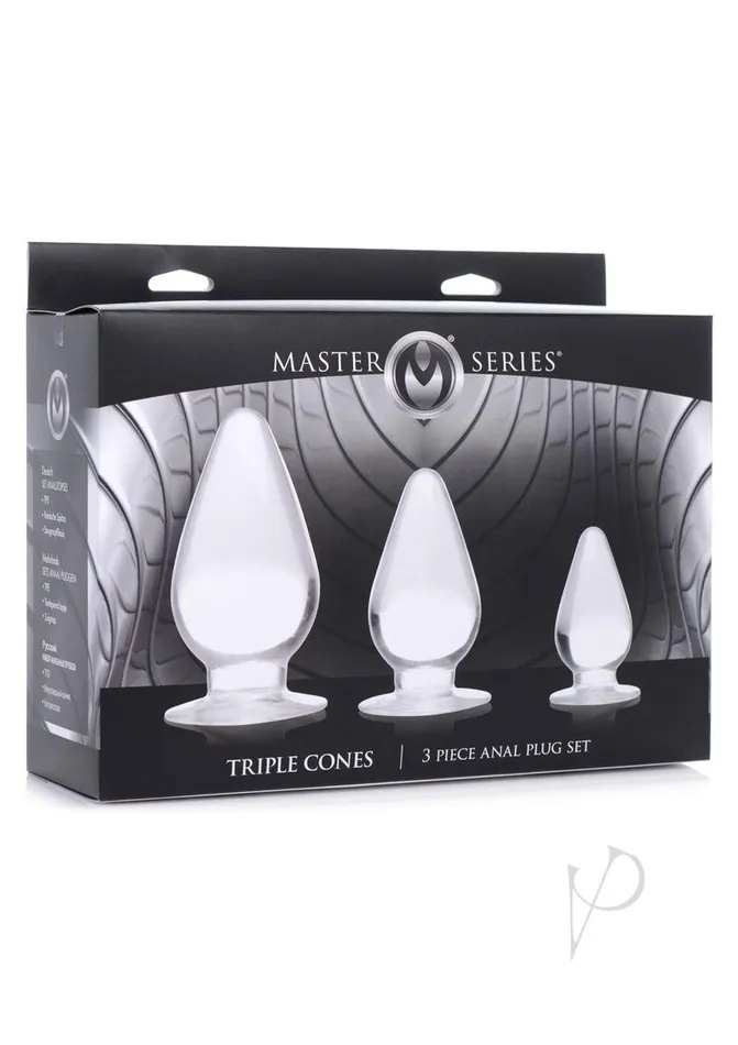 Master Series Triple Cones Anal Plug Set Clear Master Series Anal