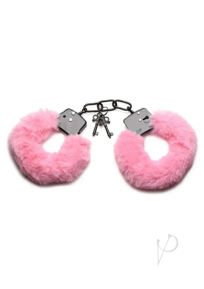 Master Series Vibrators Master Series Cuffed in Fur Furry Handcuffs Pink
