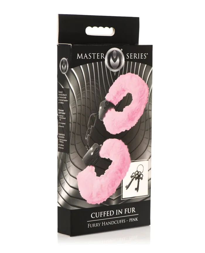 Master Series Vibrators Master Series Cuffed in Fur Furry Handcuffs Pink