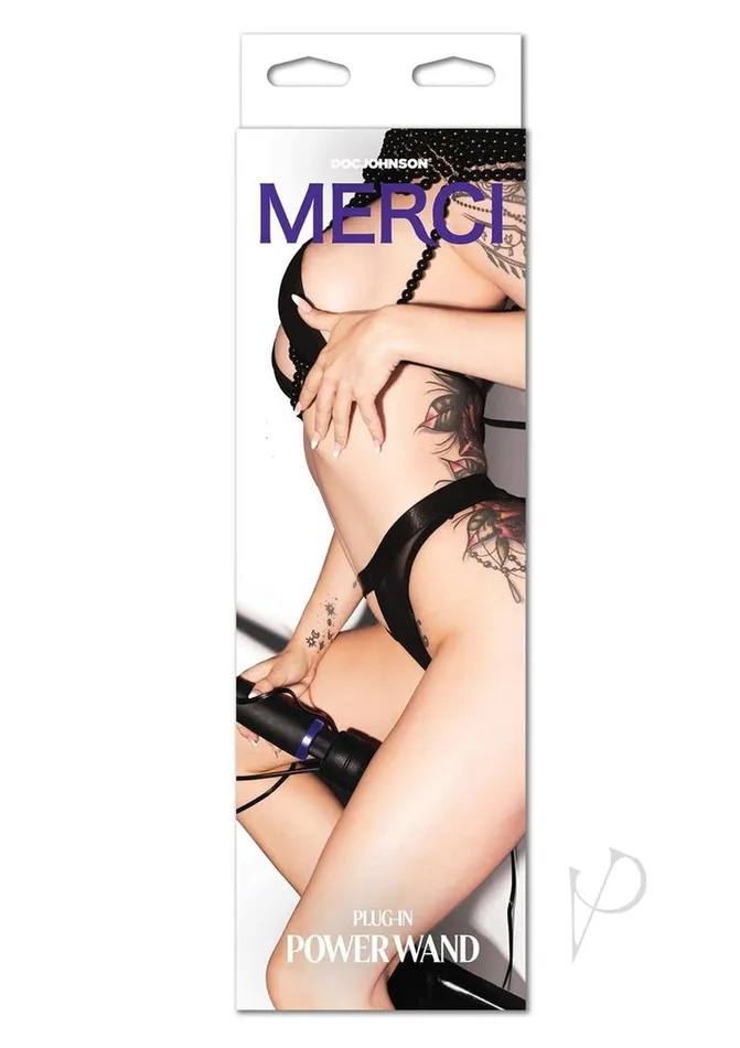 Merci Vibrators Merci Power Wand Silicone Wand Massager Black