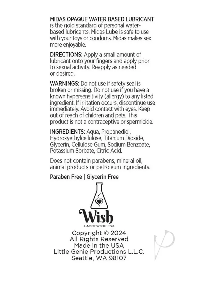 Midas Lubricants Midas Water Based Opaque Lubricant 4oz