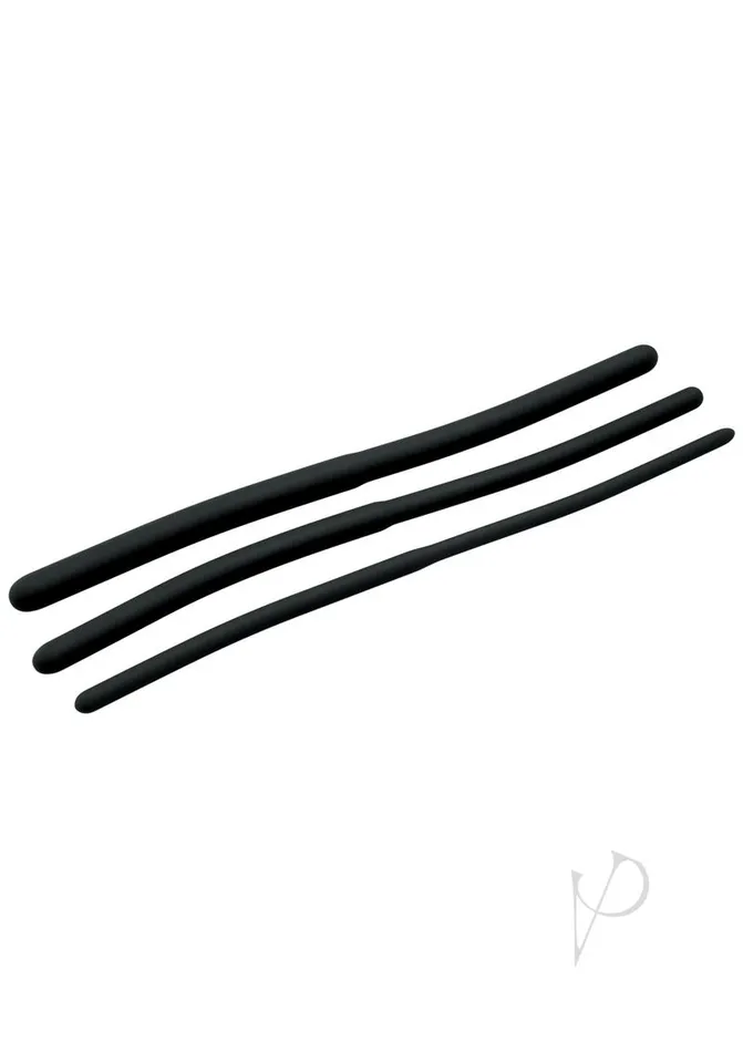 Mistress By Isabella Sinclaire Silicone Urethral Sound 3 piece Trainer Set Black Mistress By Isabella Sinclaire Male Sex Toys