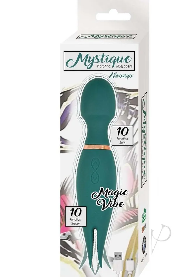 Mystique Female Sex Toys Mystique Vibrating Massagers Rechargeable Silicone Magic Wand Green Mystique Female Sex Toys Mystique Vibrating Massagers Rechargeable Silicone Magic Wand Green