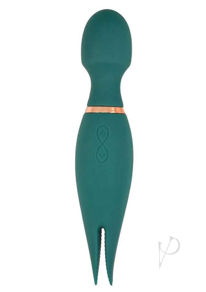 Mystique Female Sex Toys Mystique Vibrating Massagers Rechargeable Silicone Magic Wand Green