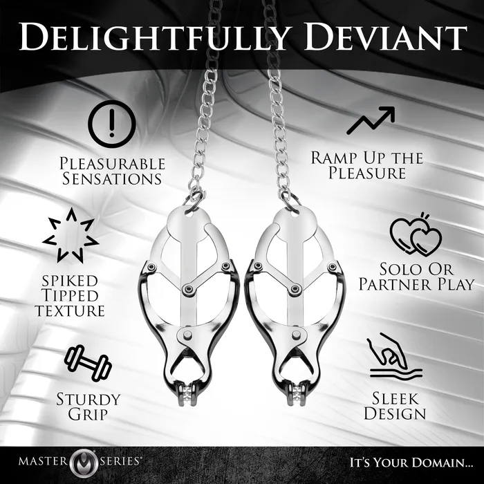 Nipple Clitoral Toys Master Series Tyrant Spiked Clover Nipple Clamps