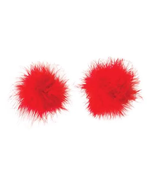 Nipplicious Vibrators Nipplicious Furball Pasties Red