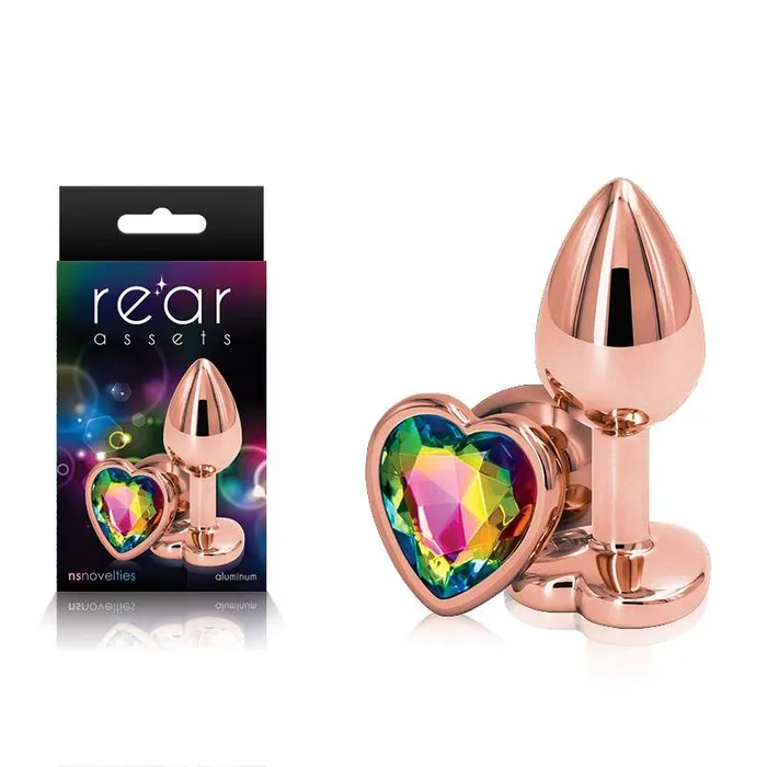 NS Novelties Rear Assets Rose Gold Heart Small Butt Plug Anal