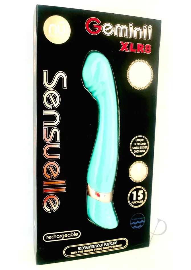 Nu Sensuelle Vibrators Nu Sensuelle Geminii XLR8 Rechargeable Silicone GSpot Vibrator Electric Blue