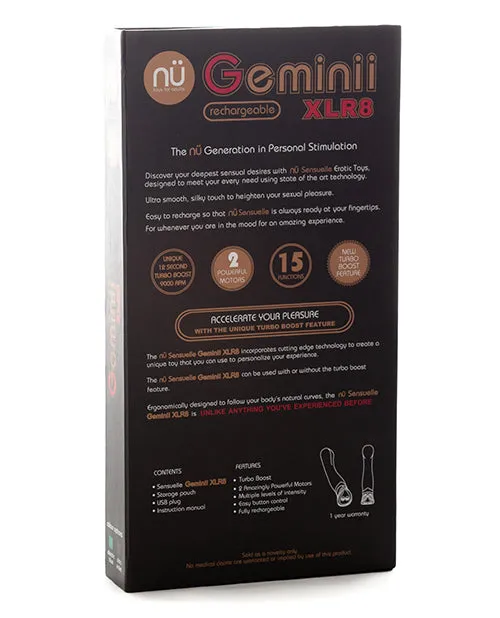 Nu Sensuelle Vibrators Nu Sensuelle Geminii XLR8 Rechargeable Silicone GSpot Vibrator Electric Blue