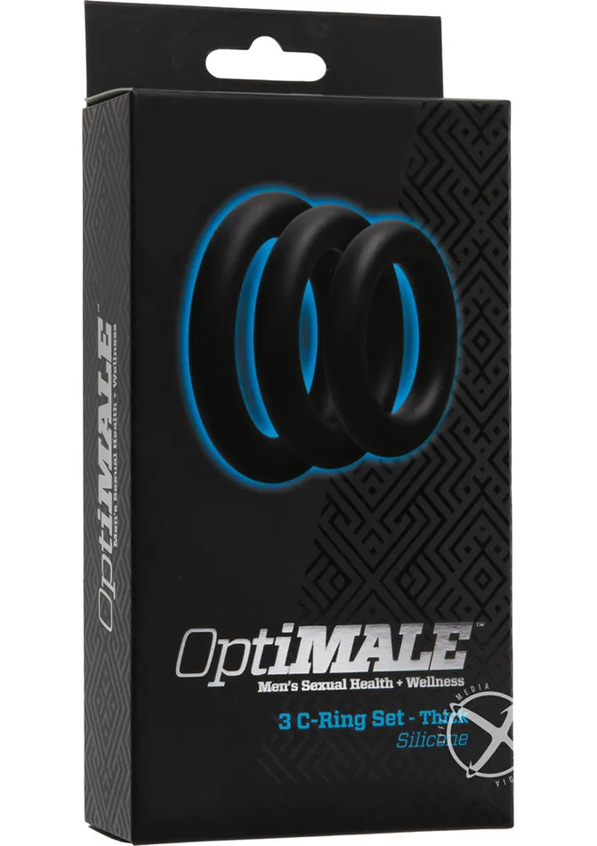 OptiMALE 3 CRing Set Silicone Cock Ring Thick 3 piece kit Black Opti Male Couples OptiMALE 3 CRing Set Silicone Cock Ring Thick 3 piece kit Black Opti Male Couples