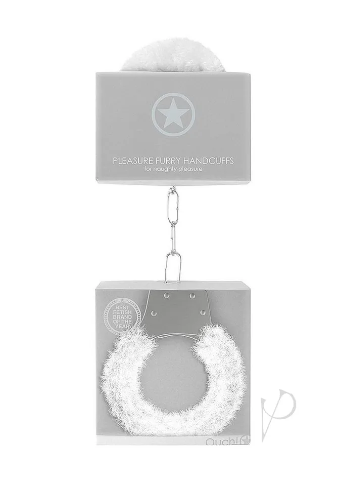 Ouch Female Sex Toys Ouch Pleasure Handcuffs Furry White