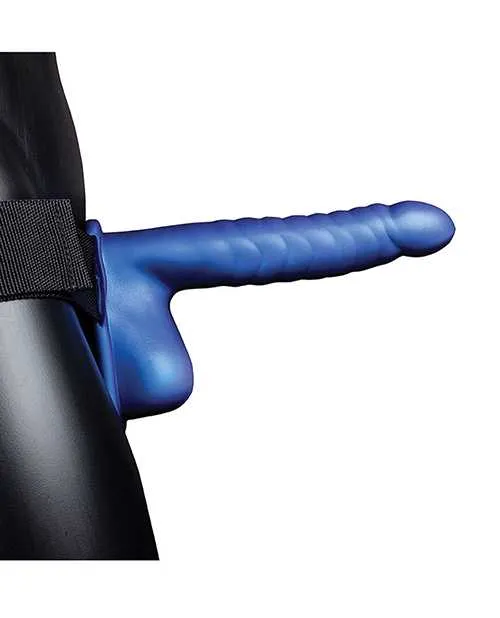 Ouch Female Sex Toys Shots Ouch 8 Ribbed Hollow Strap On wBalls Metallic Blue Ouch Female Sex Toys Shots Ouch 8 Ribbed Hollow Strap On wBalls Metallic Blue