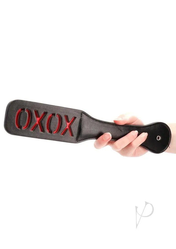 Ouch Leather Paddle XOXO Black Ouch Restraints Ouch Leather Paddle XOXO Black Ouch Restraints