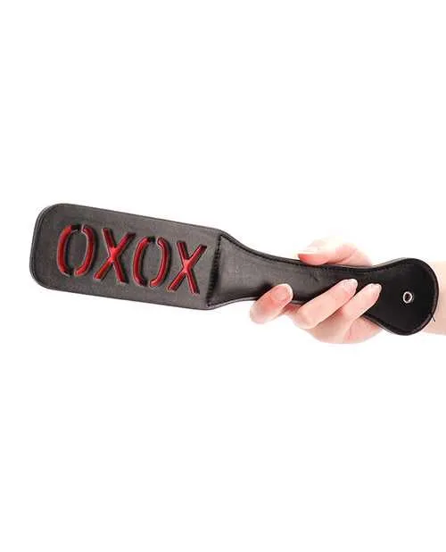 Ouch Leather Paddle XOXO Black Ouch Restraints Ouch Leather Paddle XOXO Black Ouch Restraints