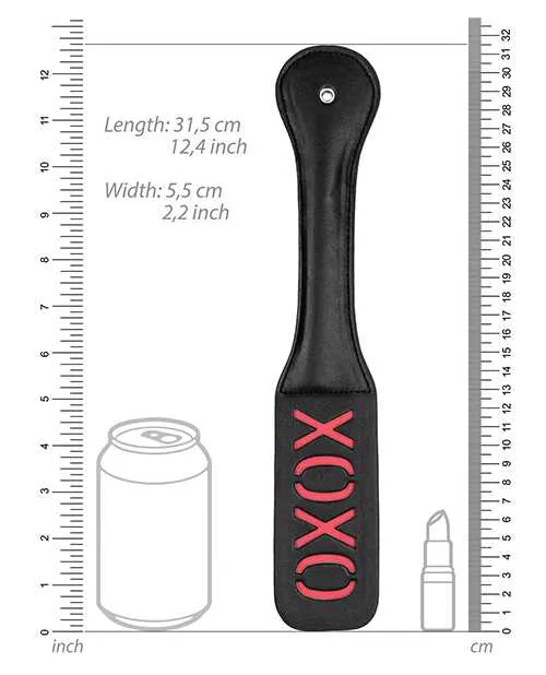 Ouch Leather Paddle XOXO Black Ouch Restraints Ouch Leather Paddle XOXO Black Ouch Restraints