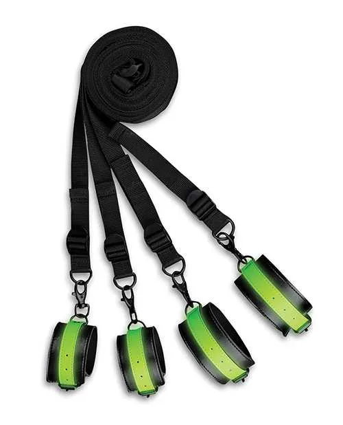 Ouch Ouch Bed Bindings Restraint Kit Glow in the Dark Green Dildos Ouch Ouch Bed Bindings Restraint Kit Glow in the Dark Green Dildos