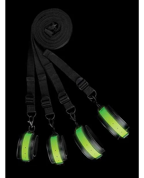 Ouch Ouch Bed Bindings Restraint Kit Glow in the Dark Green Dildos Ouch Ouch Bed Bindings Restraint Kit Glow in the Dark Green Dildos
