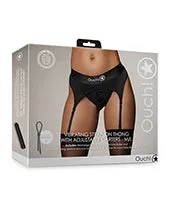 Ouch Vibrating StrapOn Thong with Adjustable Garters with Rechargeable Bullet ML Black Ouch Female Sex Toys Ouch Vibrating StrapOn Thong with Adjustable Garters with Rechargeable Bullet ML Black Ouch Female Sex Toys