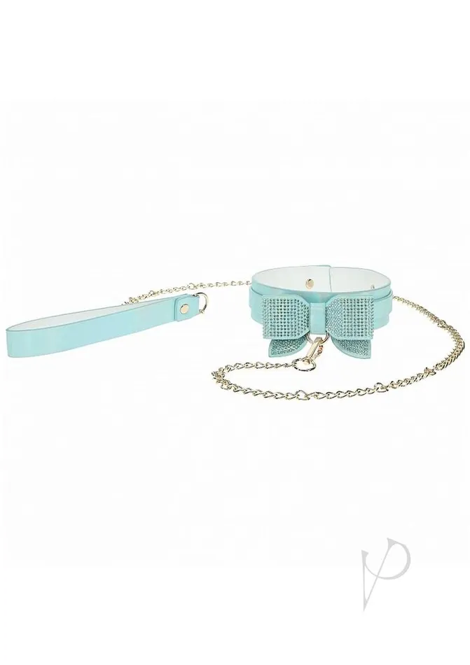 Ouch Vibrators Ouch Paris Collection Collar with Leash Blue