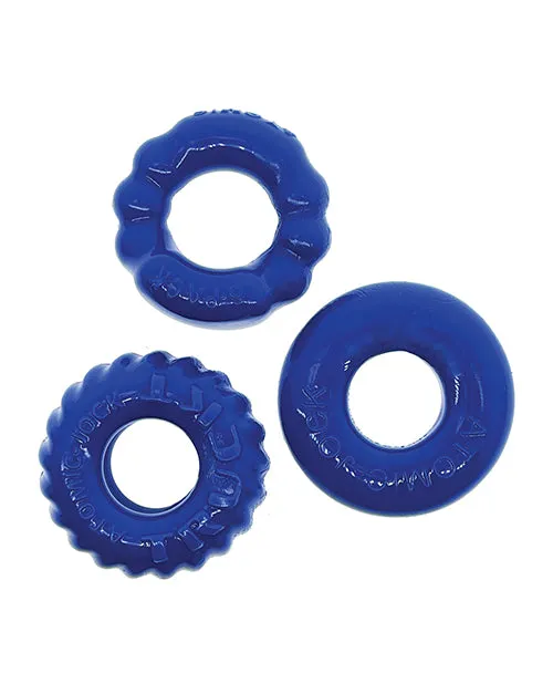 Oxballs Bonemaker Cock Ring Kit 3 pack Pool Blue Oxballs Male Sex Toys