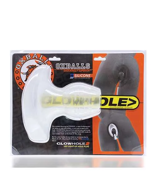 Oxballs Male Sex Toys Glowhole 2 Light Up Hollow Silicone Buttplug Large Cool Ice