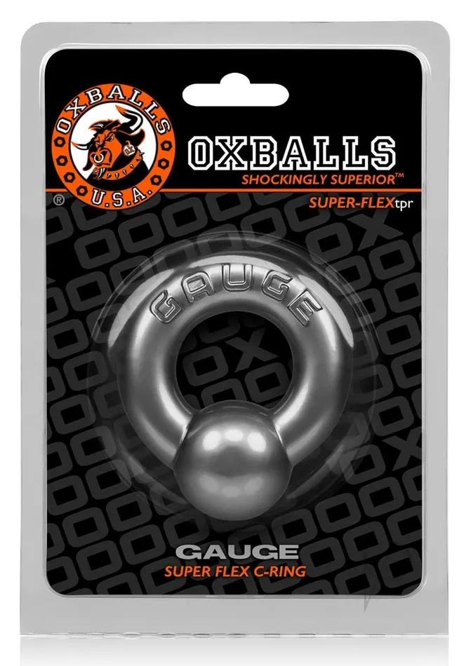 Oxballs Male Sex Toys Oxballs Gauge Super Flex Cock Ring Silver