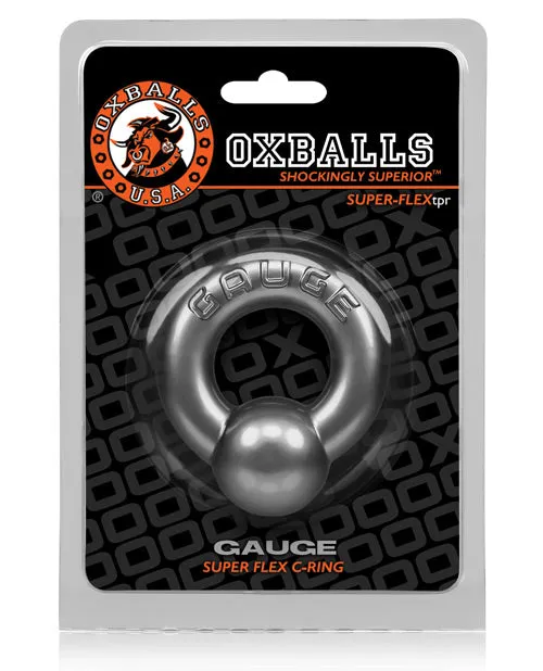 Oxballs Male Sex Toys Oxballs Gauge Super Flex Cock Ring Silver