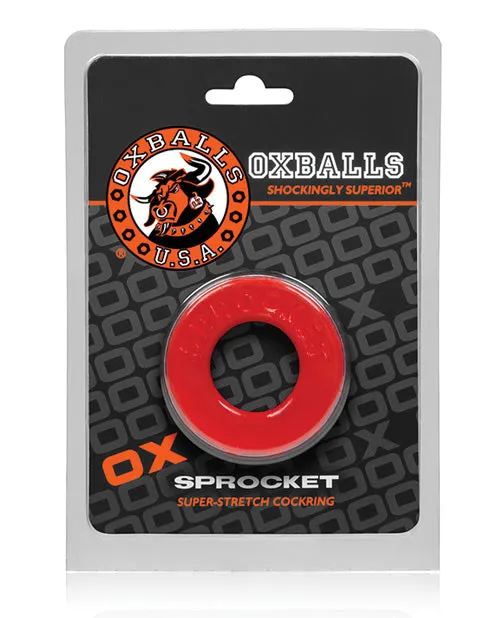 Oxballs Oxballs Atomic Jock Sprocket Super Stretchy Cock Ring 28in Red Male Sex Toys