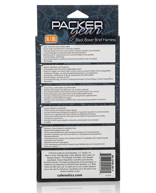 Packer Gear Boxer Brief Harness XL2XL Black Packer Gear Female Sex Toys