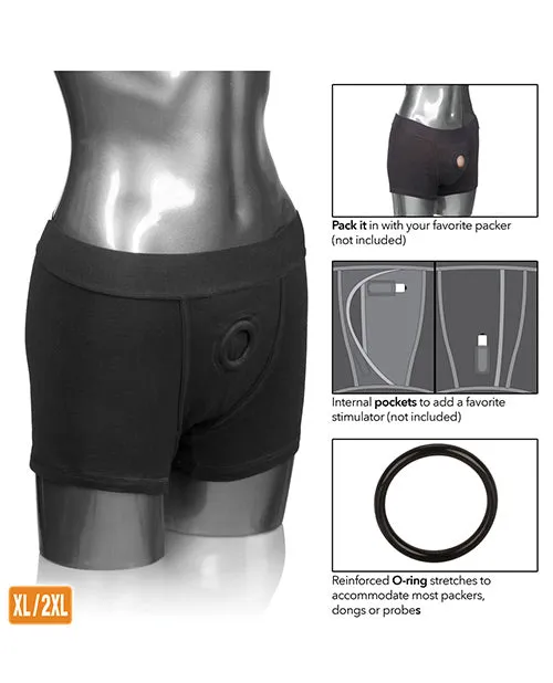 Packer Gear Boxer Brief Harness XL2XL Black Packer Gear Female Sex Toys