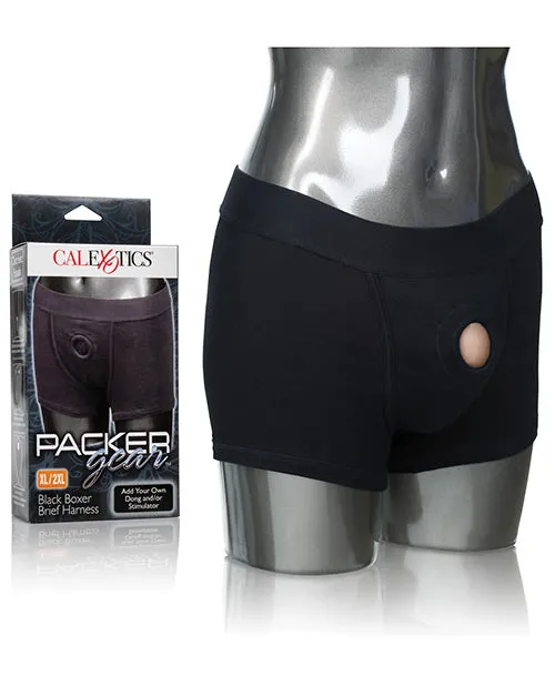 Packer Gear Boxer Brief Harness XL2XL Black Packer Gear Female Sex Toys