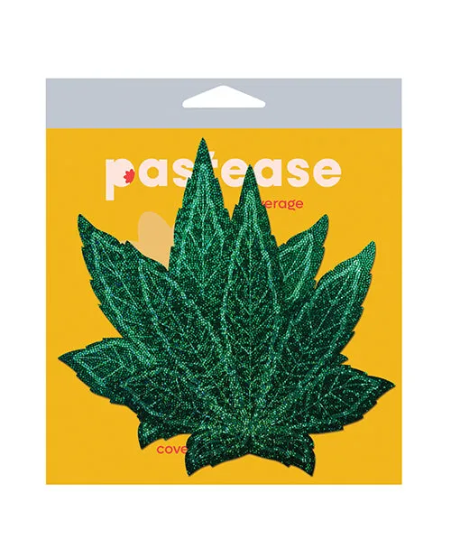 Pastease Vibrators Pastease Coverage Glitter Pot Leaf Green OS