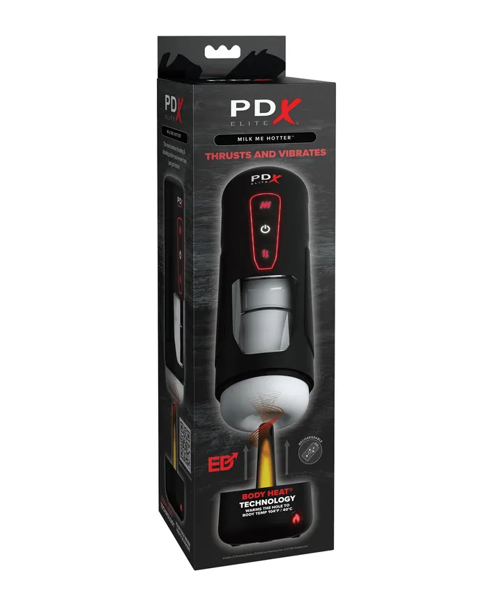 Pdx Elite Male Sex Toys PDX Elite Milk Me Hotter Rechargeable Stroker Black