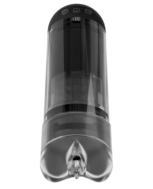 Pdx Elite Male Sex Toys PDX Elite Recharegable Extender Pro Vibrating Pump Masturbator Pussy ClearBlack