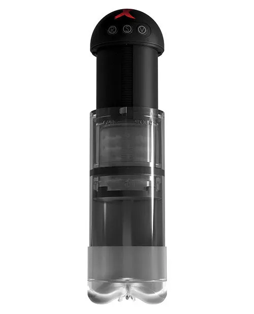 Pdx Elite Male Sex Toys PDX Elite Recharegable Extender Pro Vibrating Pump Masturbator Pussy ClearBlack