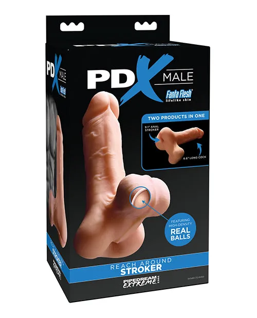 Pdx Male Male Sex Toys PDX Male Reach Around Stroker Masturbator Realistic Dong Vanilla