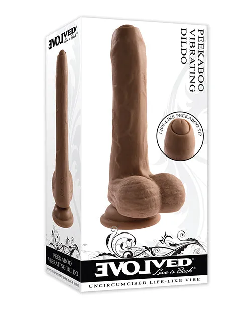 Peek A Boo Vibrating Rechargeable Silicone Dildo Chocolate Evolved Female Sex Toys