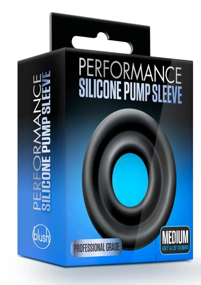 Performance Male Sex Toys Performance Silicone Pump Sleeve Medium Black