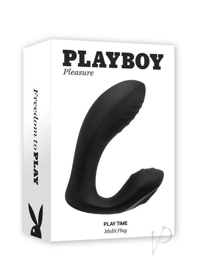 Playboy Female Sex Toys Playboy Play Time Rechargeable Silicone Dual Vibrator with Clitoral Stimulator Black Playboy Female Sex Toys Playboy Play Time Rechargeable Silicone Dual Vibrator with Clitoral Stimulator Black