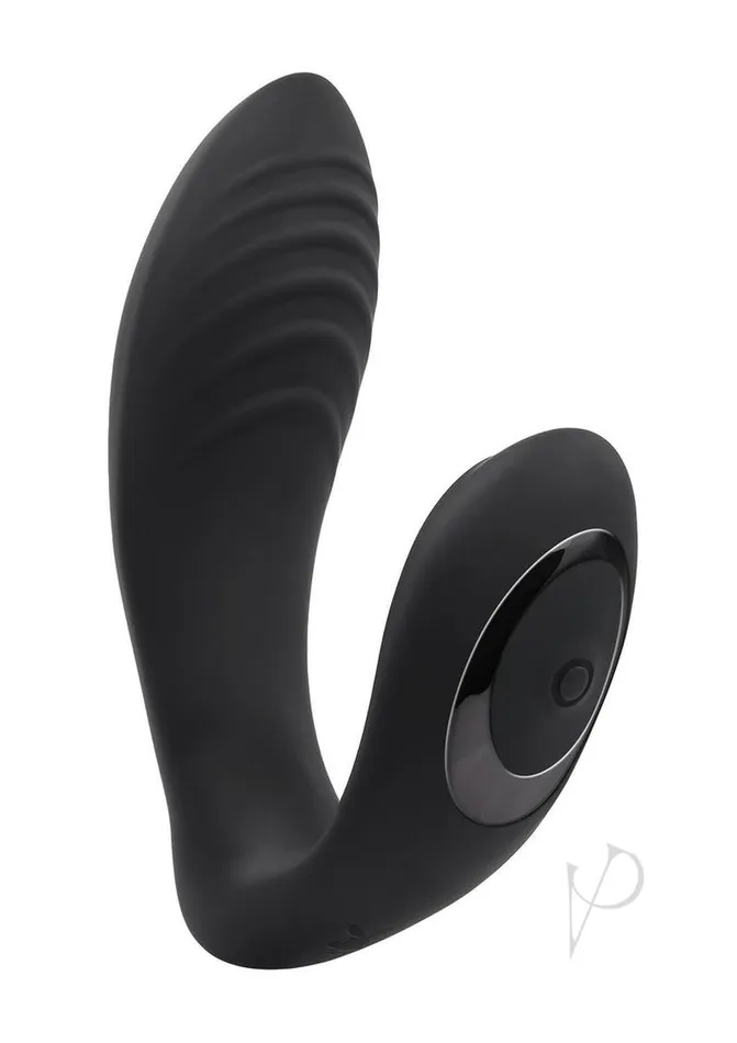 Playboy Female Sex Toys Playboy Play Time Rechargeable Silicone Dual Vibrator with Clitoral Stimulator Black