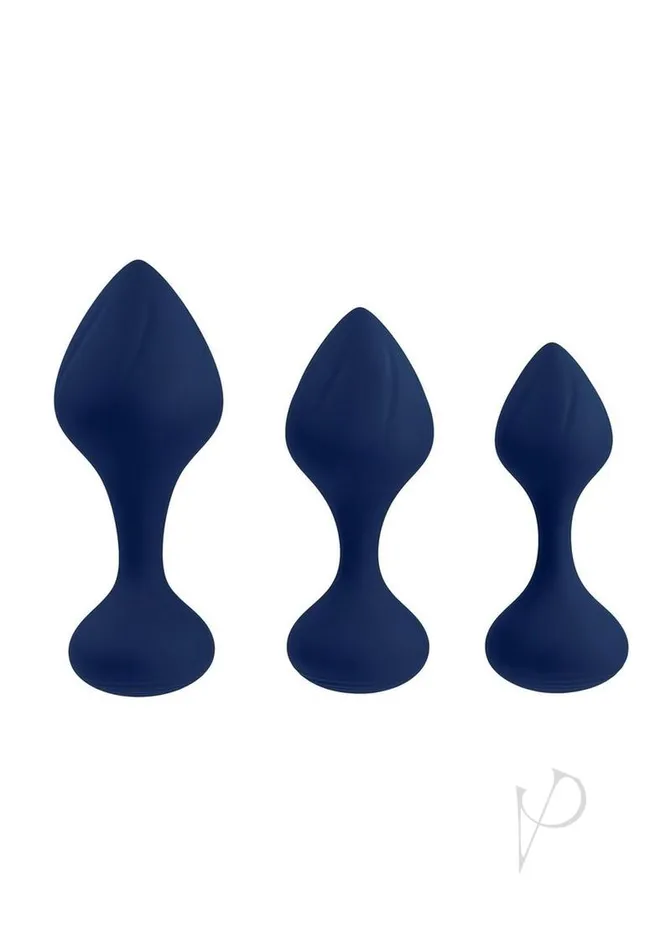 Playboy Playboy Tall Trainer Silicone Anal Kit 3 Piece Navy Male Sex Toys