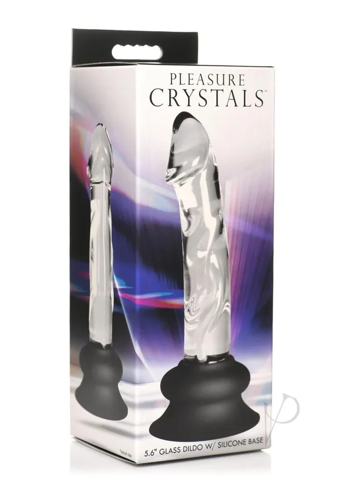 Pleasure Crystals Glass Dildo with Silicone Base 65in ClearBlack Pleasure Crystals Anal Pleasure Crystals Glass Dildo with Silicone Base 65in ClearBlack Pleasure Crystals Anal