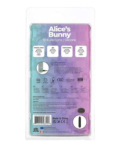 PowerBullet Alices Bunny Silicone Rechargeable Rabbit Purple Powerbullet Vibrators